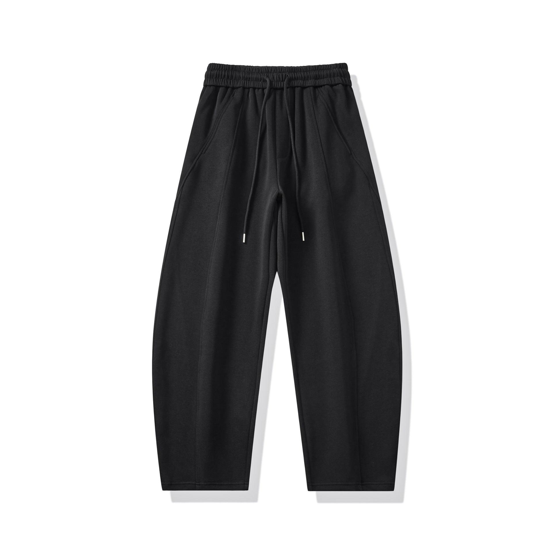 Women's High-Waisted Jogging Pants in Sculpted Cut with Seams and Drawstring Chichicherry