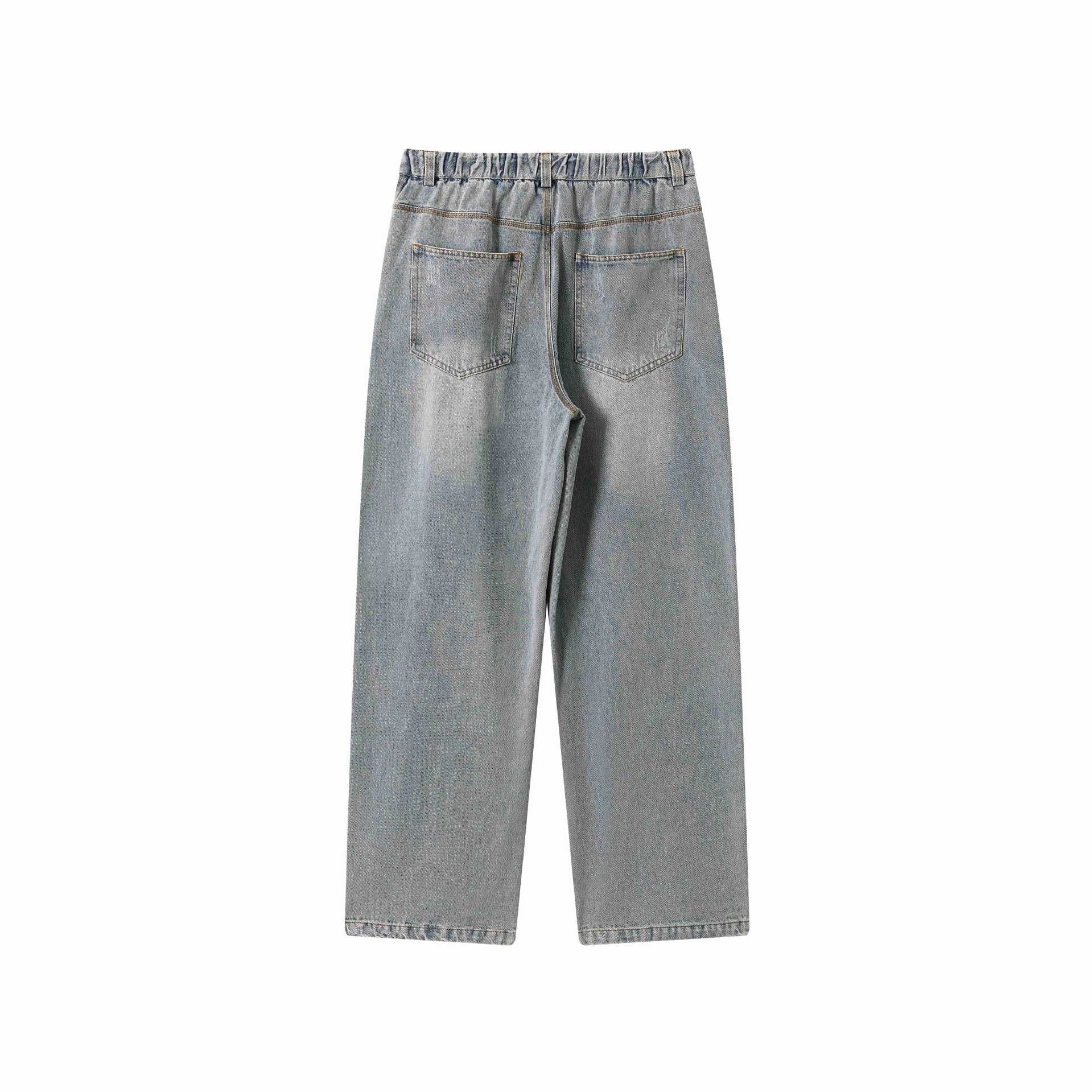 Women's jeans pants with wide leg, high waist and front mid slit Chichicherry