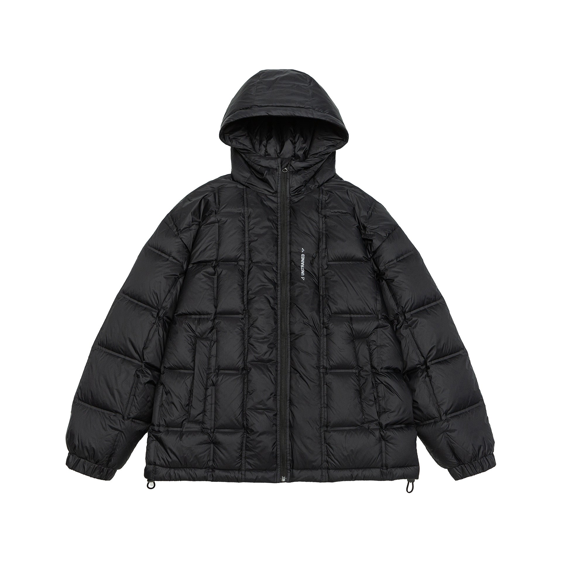 Unisex Oversized Padded Jacket with Hood, Down Look and Drawstring Chichicherry