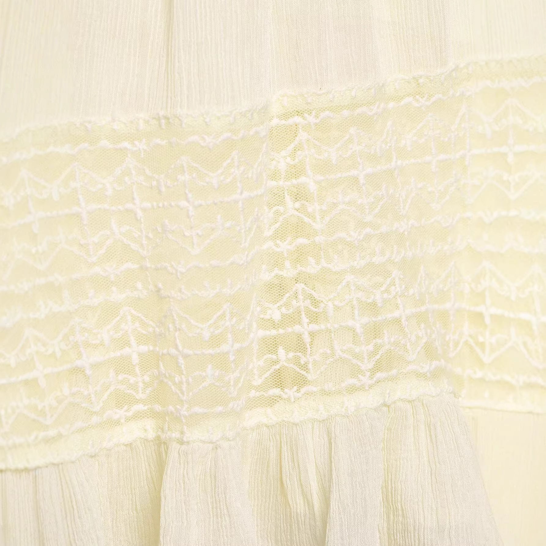 Women Light Blouse with V-Neck, Gathered Waist and Ruffle Hem