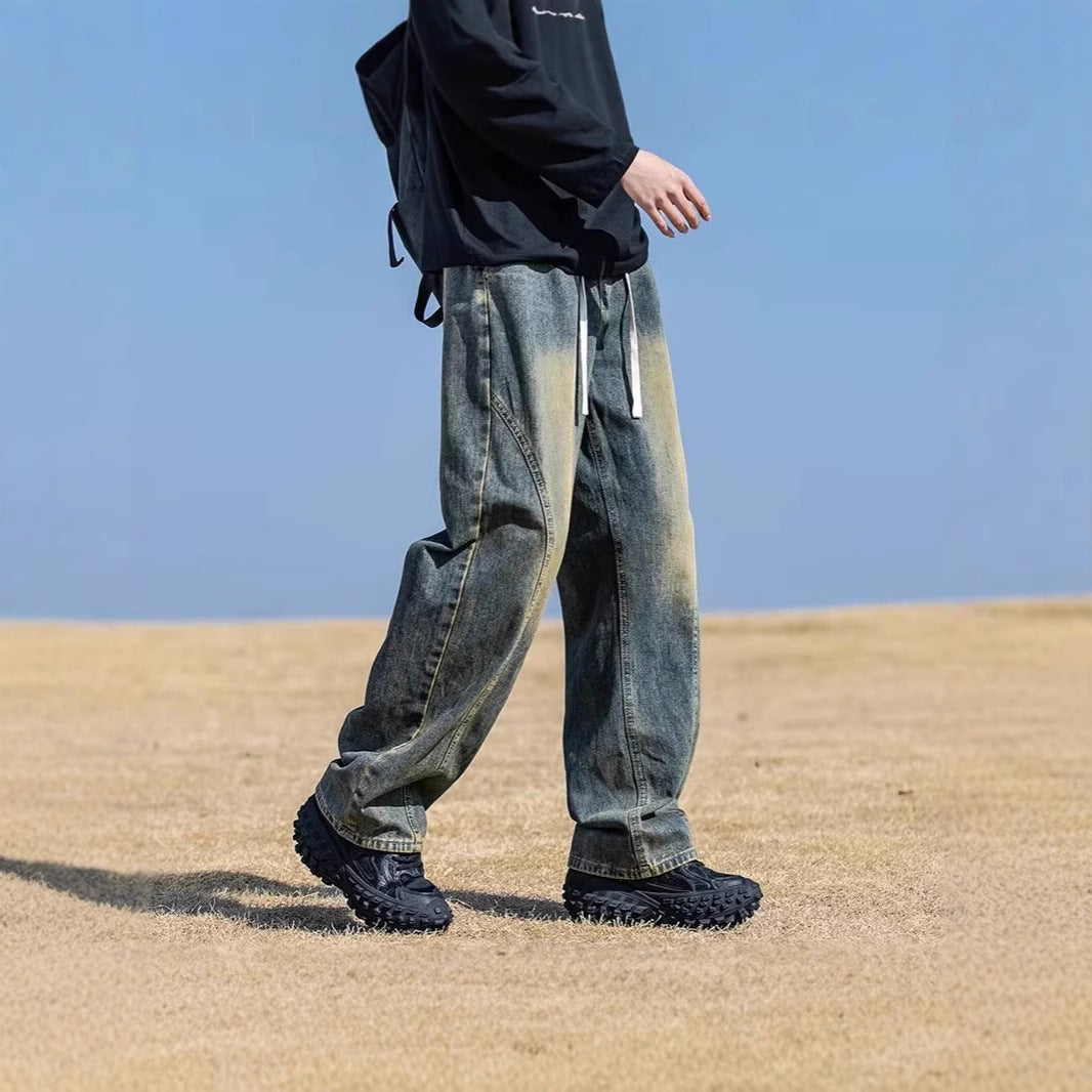 Men's Wide-Cut Denim Pants Chichicherry 1787982091