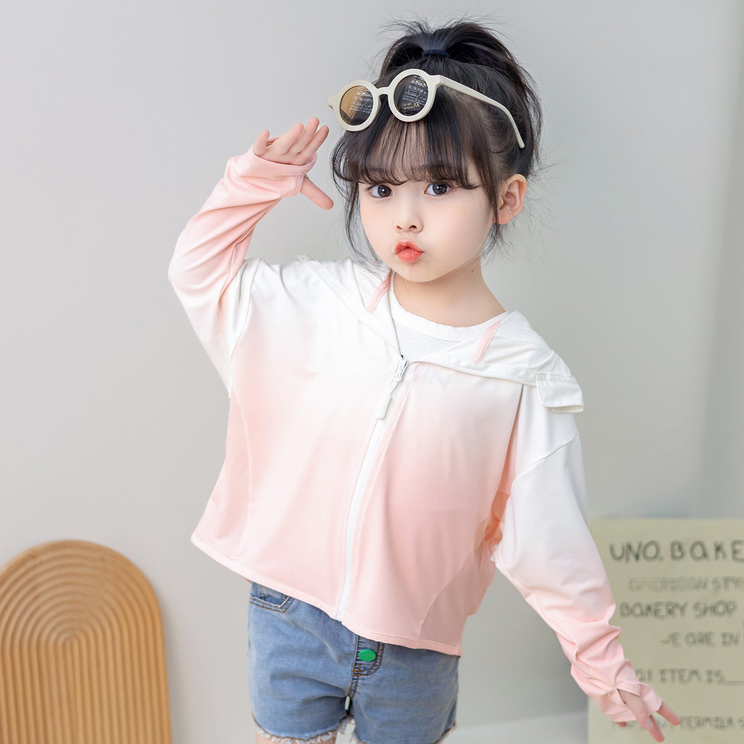 Women Lightweight Sports Jacket with Hood and Playful Animal Design Chichicherry