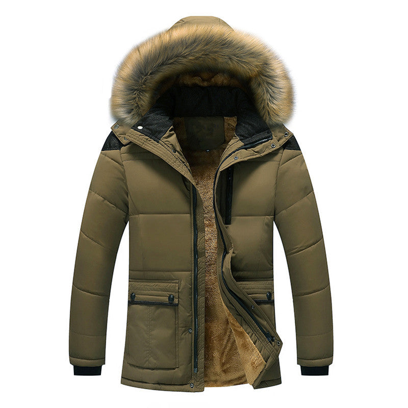 Men's Insulated Urban Parka with Teddy Fleece Lining, Hood and Faux Fur Trim Chichicherry