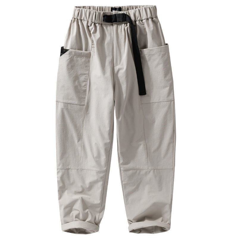 Men's Loose Utility Cargo Pants in Relaxed Fit with Patch Pockets Chichicherry