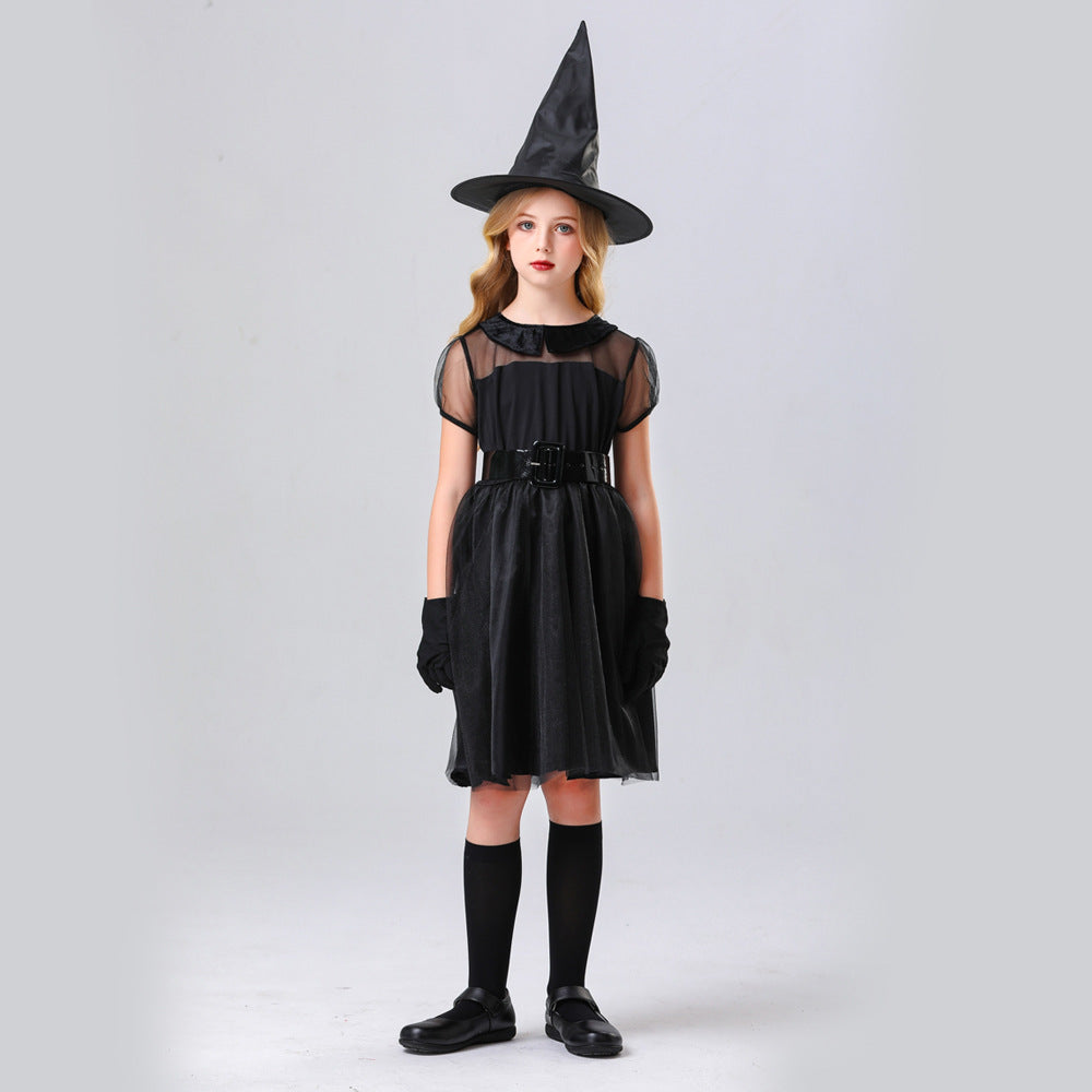 Girl Witch Costume with Tulle Skirt and Accessories Chichicherry