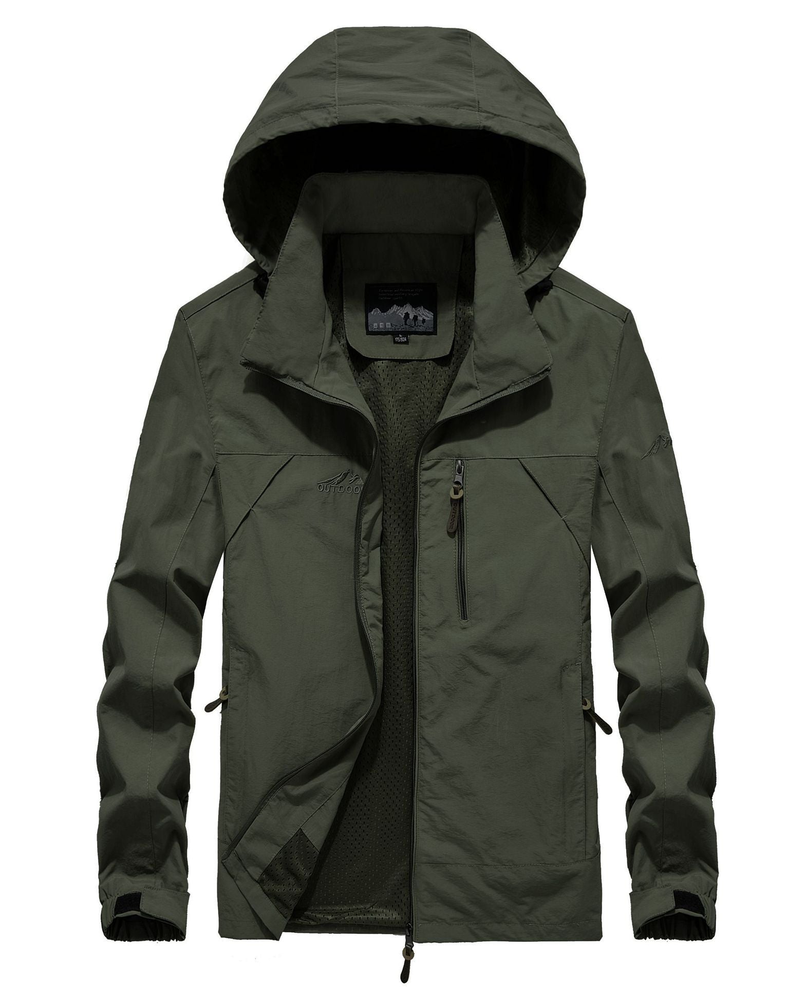 Men's lightweight breathable softshell trekking jacket with hood and mesh lining Chichicherry