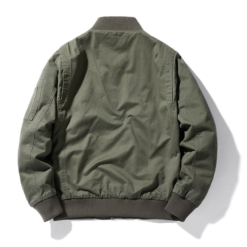 Men's lightweight canvas bomber in utility field style with arm pocket and ribbed cuffs Chichicherry