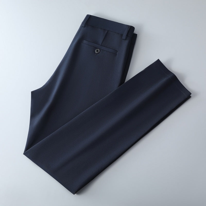 Men's slim-fit suit trousers made of stretch twill with straight leg Chichicherry