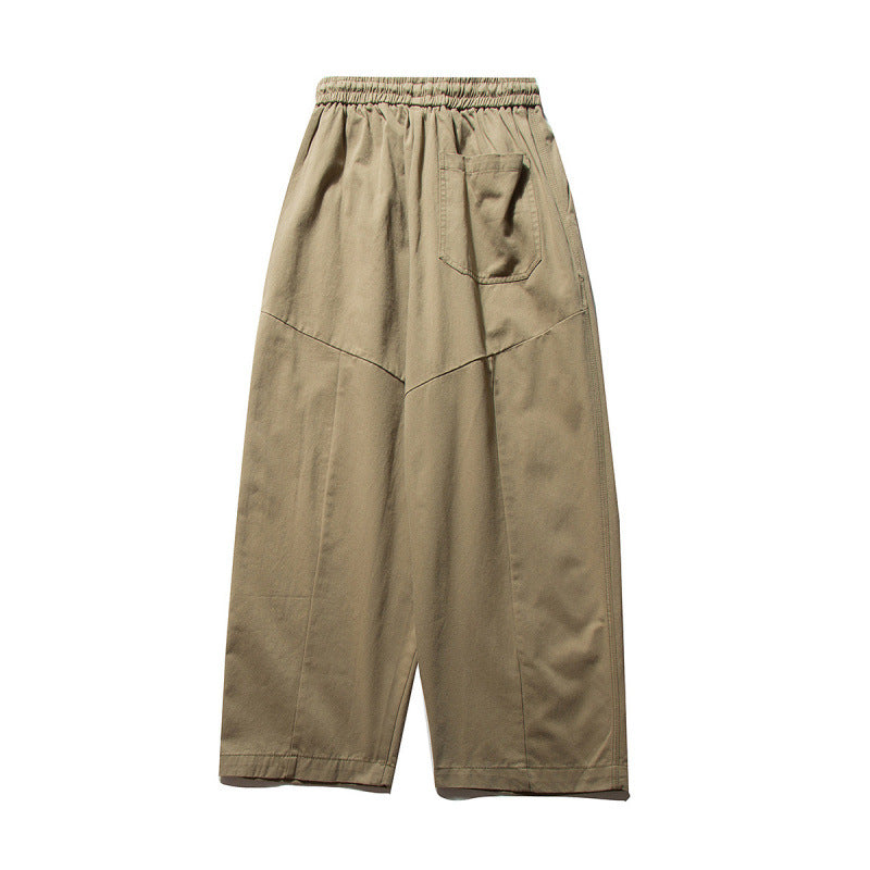 Unisex Wide Culotte Pants with Elastic Waistband and Drawstring Chichicherry