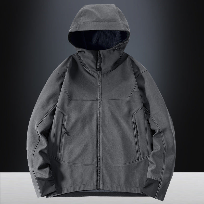 Men's lightweight softshell functional jacket with hood, windproof membrane and ergonomic cut Chichicherry