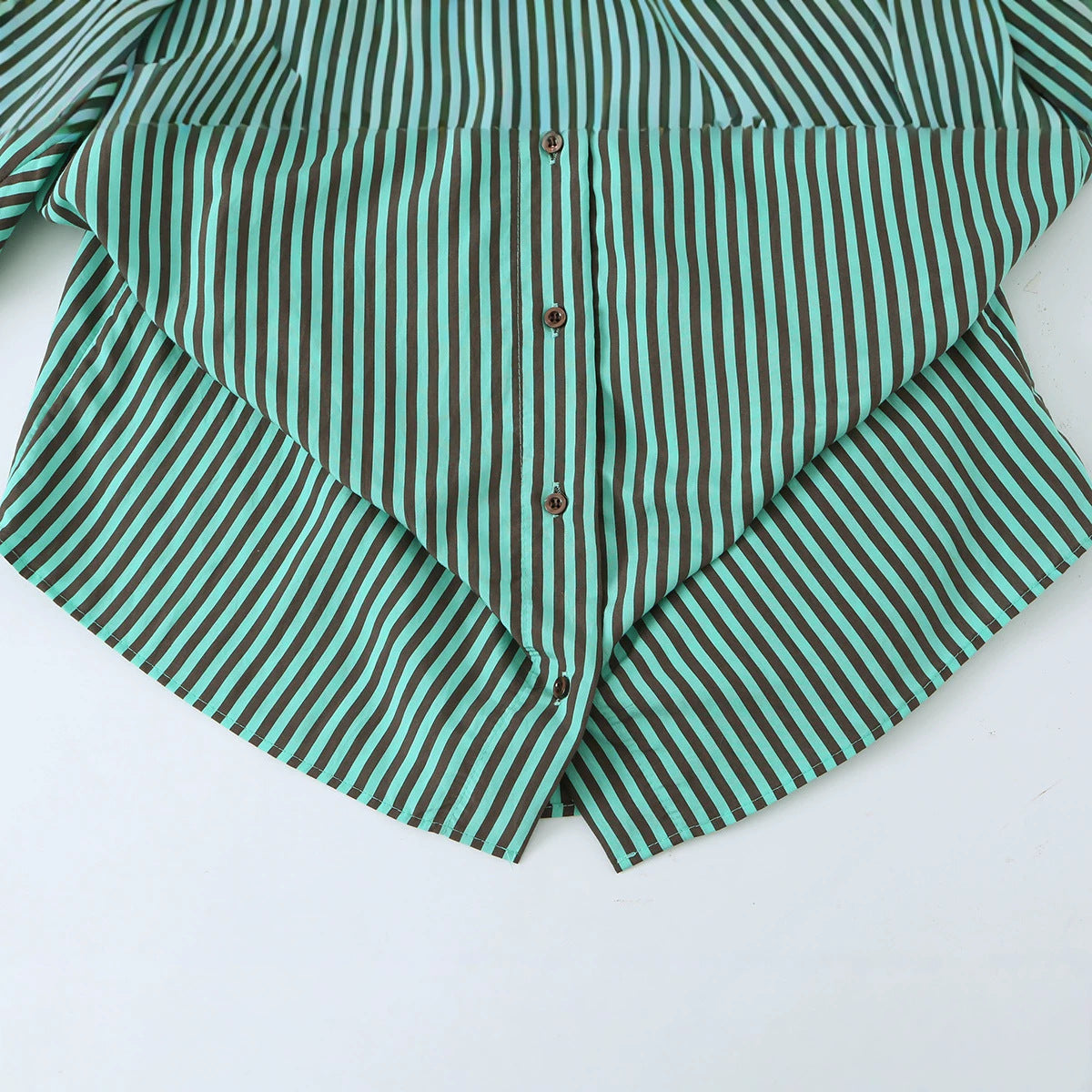 Women's oversized shirt with diagonal striped design, asymmetrical hem, and chest pocket Chichicherry