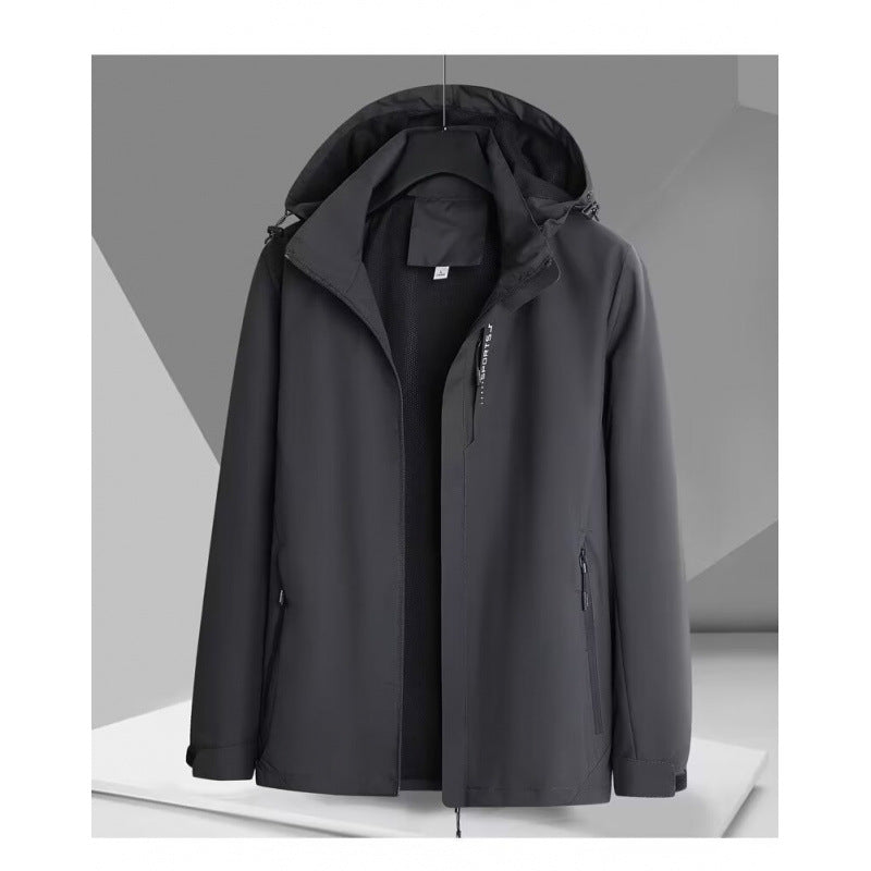 Herren Wind- und Wasserabweisende Softshelljacke mit Kapuze, atmungsaktiver Membran und verdecktem Reißverschluss Chichicherry