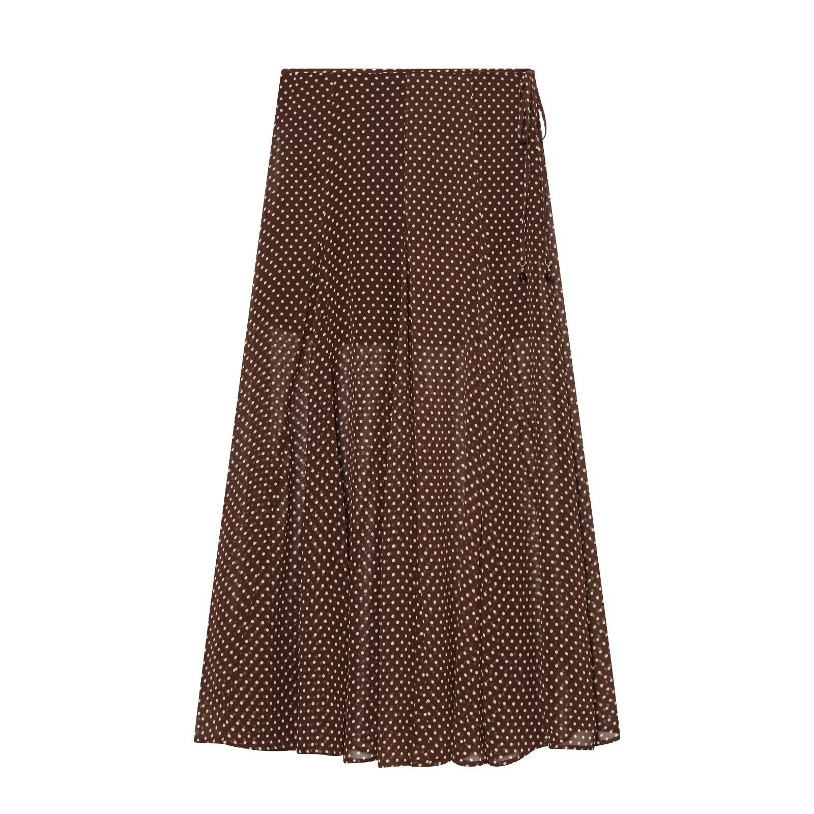 Women's wrap midi skirt made of flowing viscose look with polka dot print Chichicherry