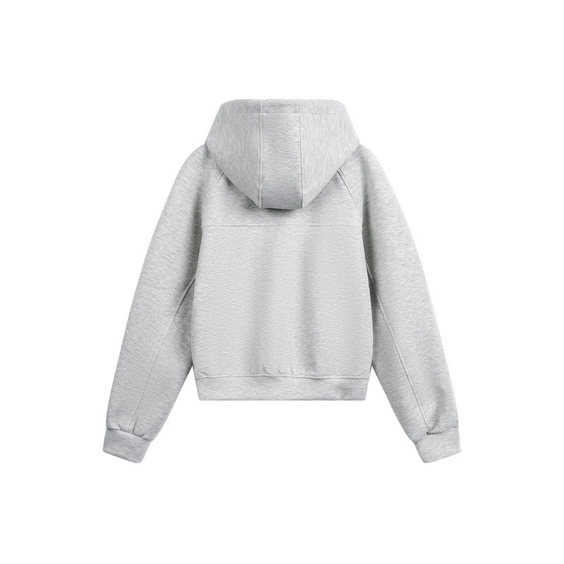 Unisex Hooded Sweat Jacket with Two-Way Zipper and Boxy Cut Chichicherry