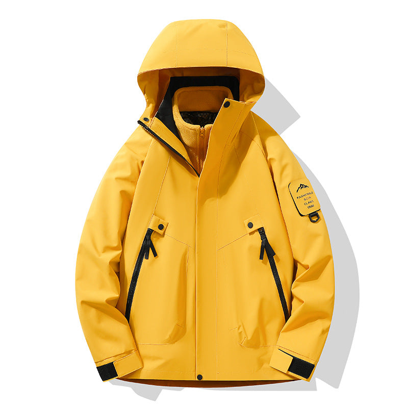Unisex Waterproof, Breathable Hardshell Outdoor Jacket with Hood Chichicherry