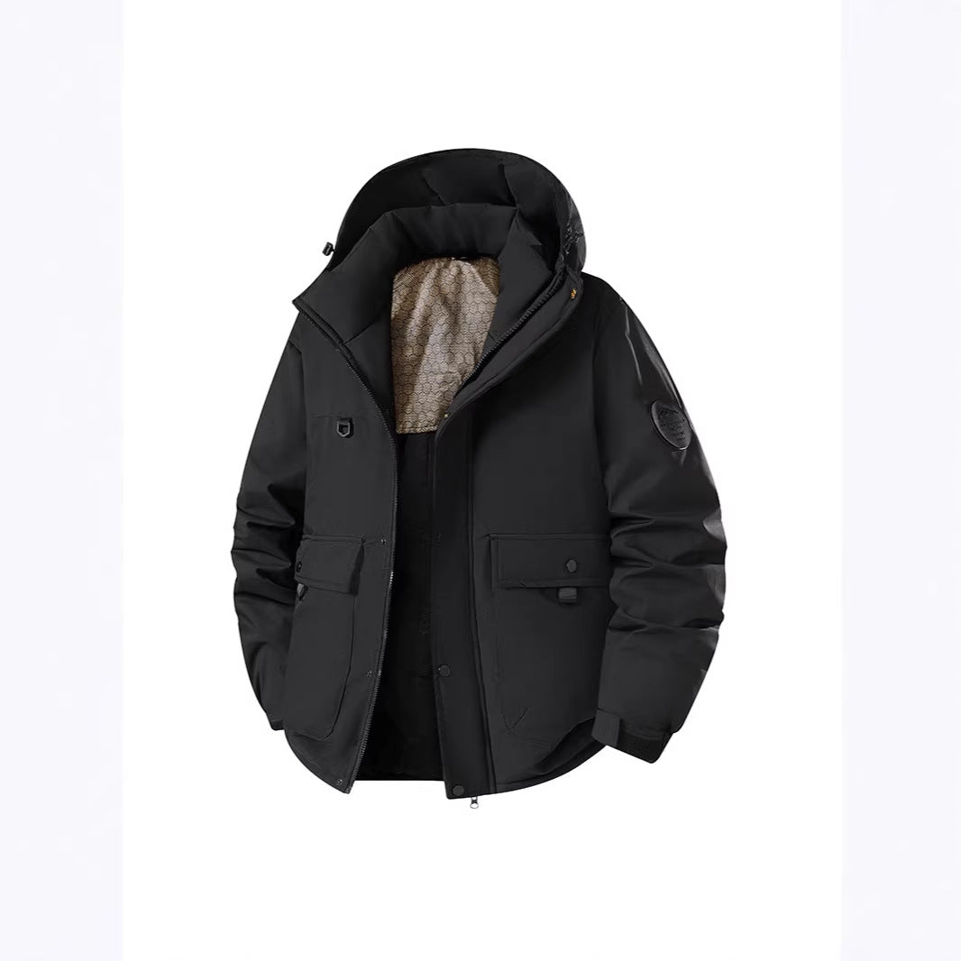 Men's Insulated Urban Parka with Stand-up Collar and Concealed Hood Chichicherry