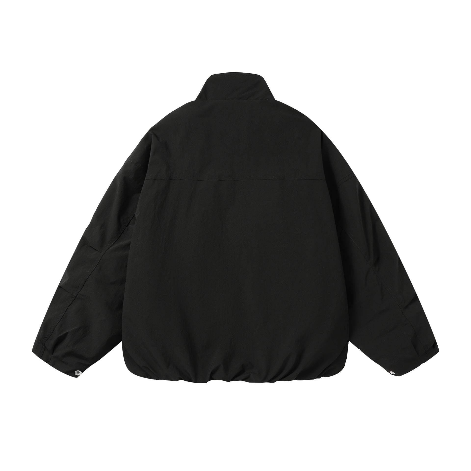 Unisex Boxy Short Jacket with High Stand-Up Collar and Balloon Sleeves Chichicherry
