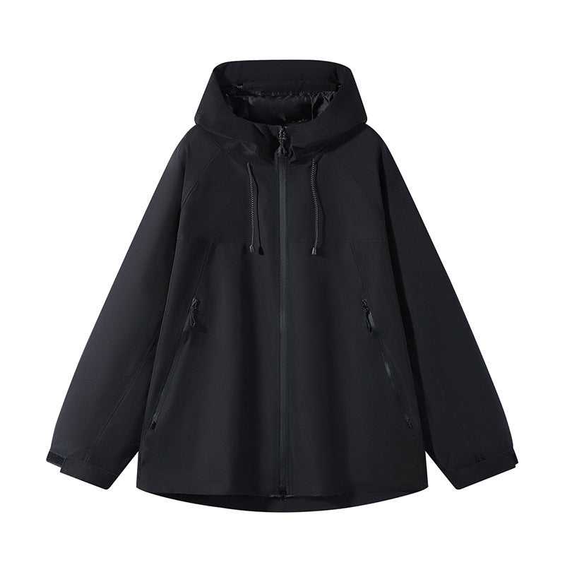 Men's Double Layer Colorblock Softshell Hooded Jacket in Urban Outdoor Cut Chichicherry