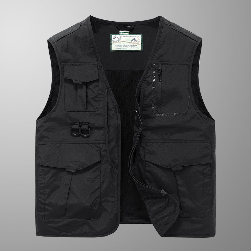 Men's Photography and Outdoor Utility Vest with Multifunctional Pockets and D-Ring Attachments Chichicherry