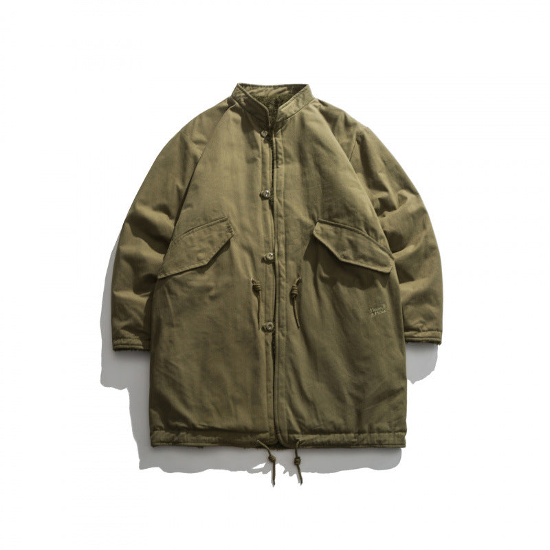 Men's Insulated Parka Jacket in Oversized Cut with Sherpa Lining and Drawstring Hem Chichicherry