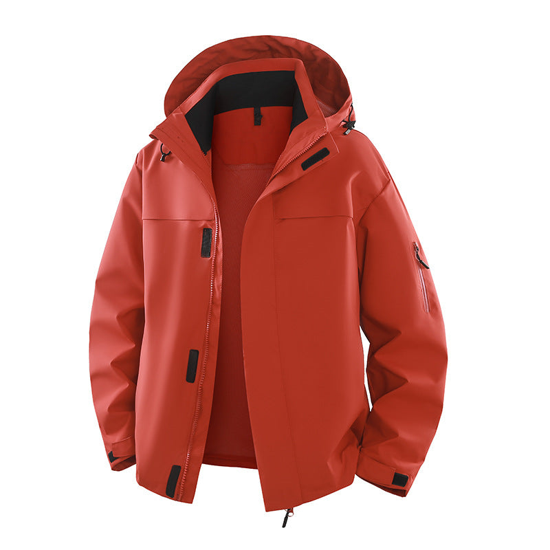 Men's Urban Softshell Outdoor Jacket with Hood, Concealed Zipper and Multiple Pockets Chichicherry