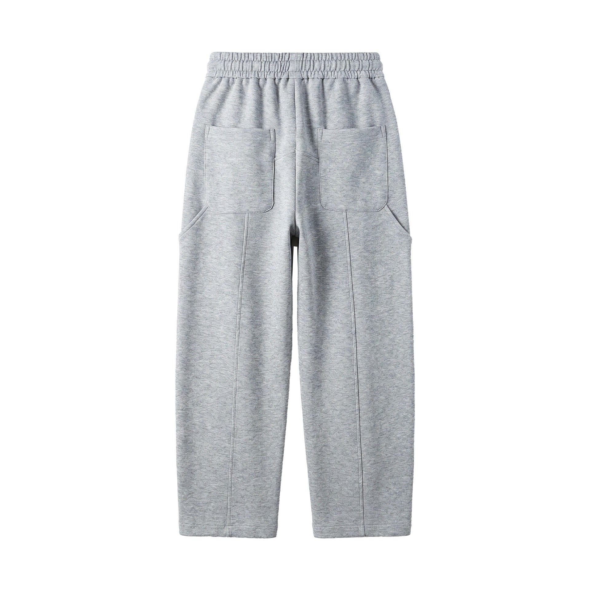 Women's Cropped Sweatpants with Elastic Waistband and Decorative Seams Chichicherry