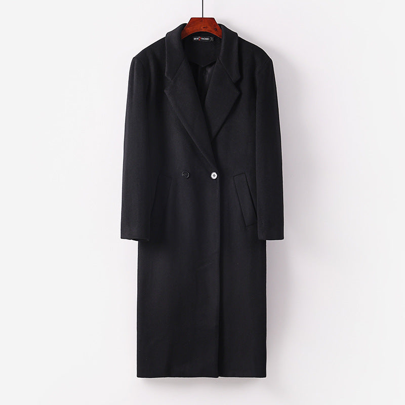 Men's Maxi-Length Wool Blend Overcoat Chichicherry