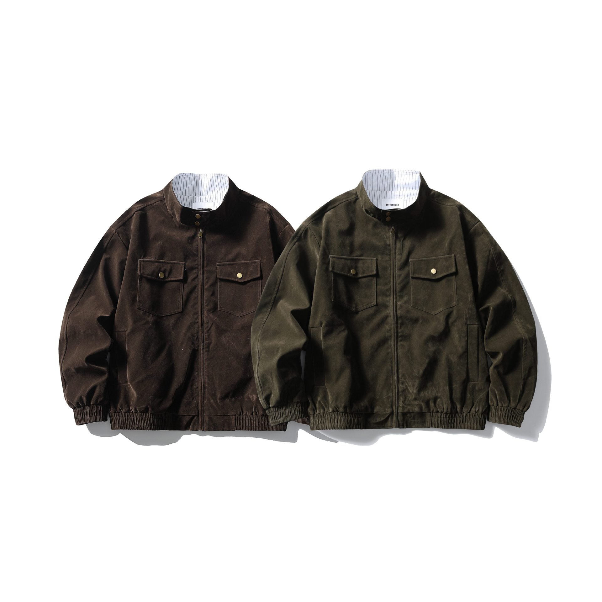 Men's Boxy Field Blouson made of sturdy canvas with high stand-up collar Chichicherry