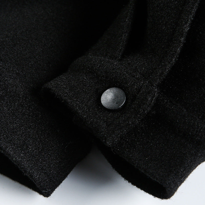 Men's Boxy Bomber Jacket with Teddy Collar, Lined Pockets and Elastic Hem Chichicherry