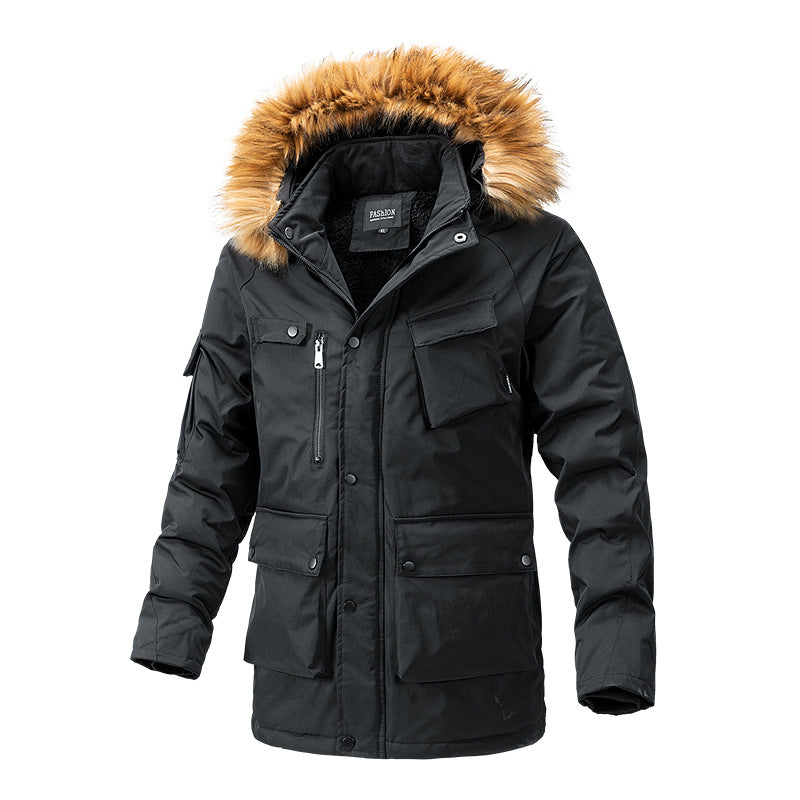Men's Warm-Lined Parka Jacket with Hood and Teddy Lining Chichicherry