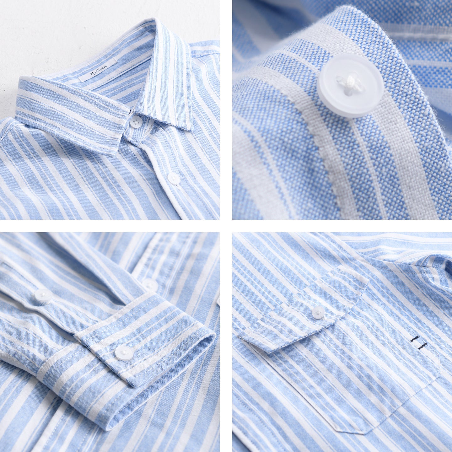Men's Long-Sleeve Cotton-Linen Striped Shirt in Relaxed Fit with Flap Chest Pocket Chichicherry