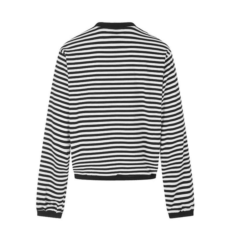Women Striped Sweatshirt with Maritime Knot Applications Chichicherry