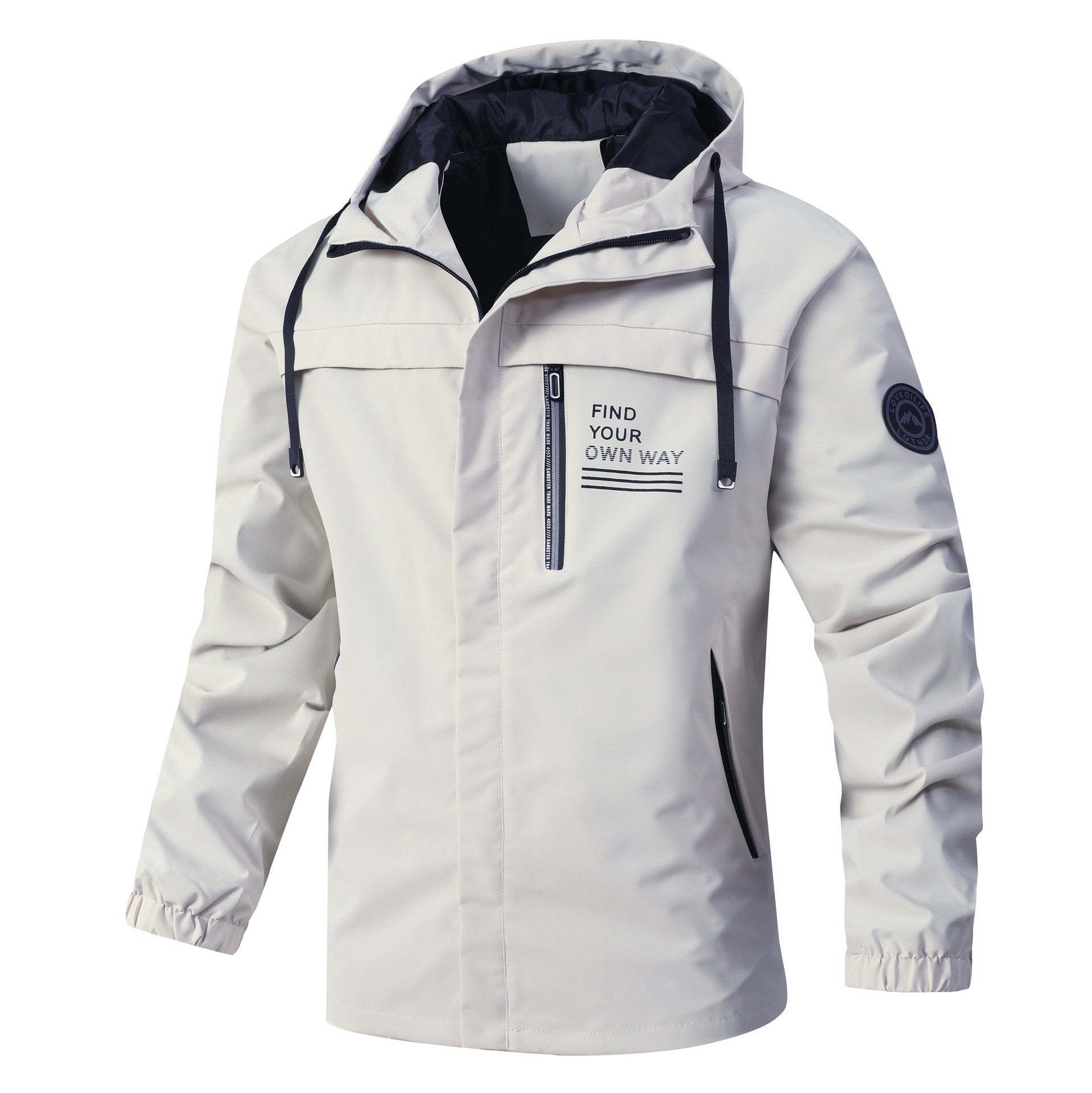 Men's Modern Urban Parka with Hood, Chest Zip and Elastic Cuffs Chichicherry