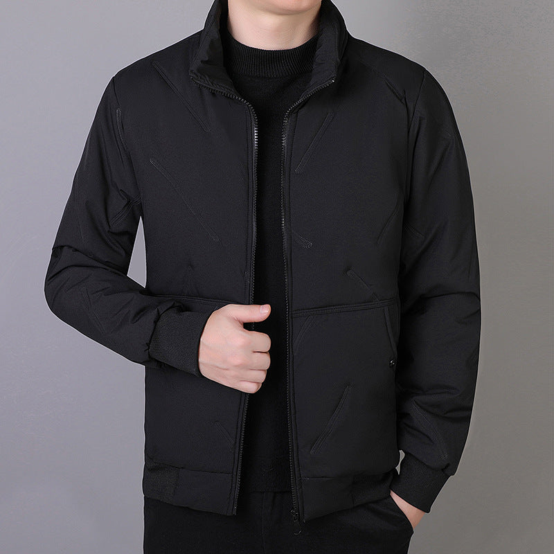 Men's Technical Short Jacket in Urban Bomber Style with Stand-Up Collar and Hidden Pockets Chichicherry