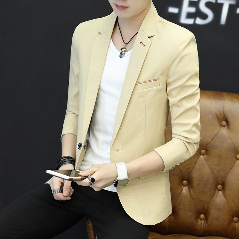 Men's Slim-Fit Casual Blazer with Narrow Lapels and Light Stretch Quality Chichicherry