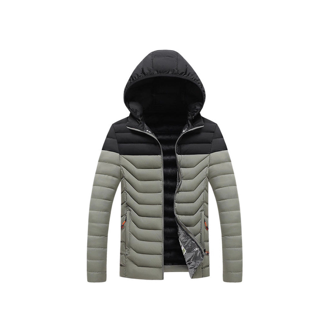 Men's ultra-light quilted hooded jacket with chevron quilting, windproof outer layer and thermal lining Chichicherry