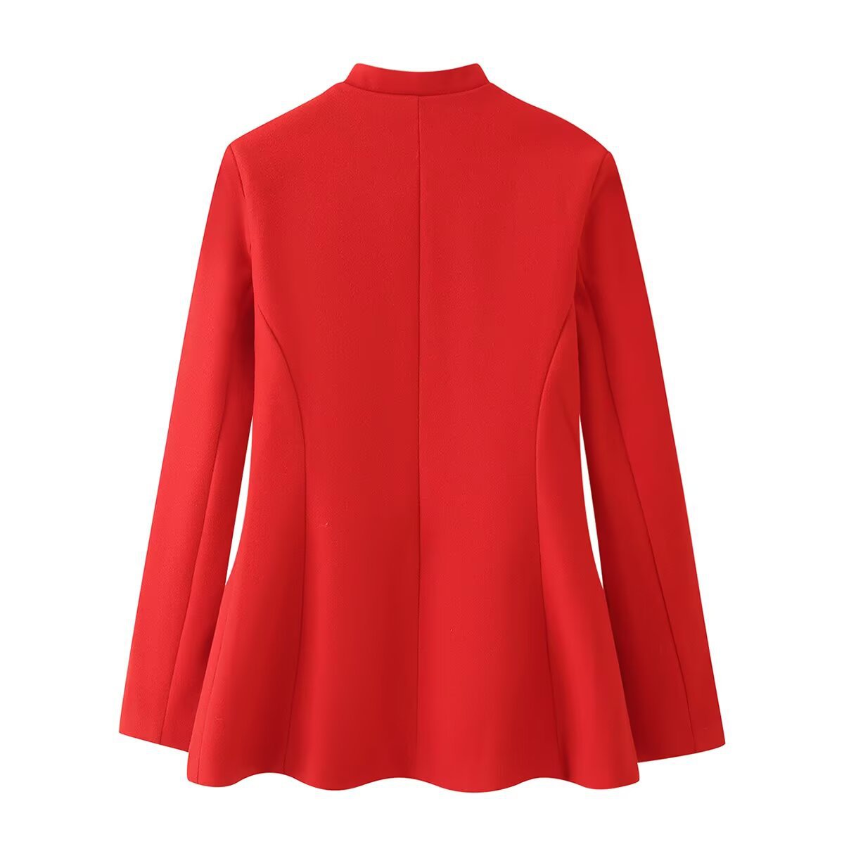 Women's short jacket in mandarin style with drop neckline and decorative knot closures Chichicherry