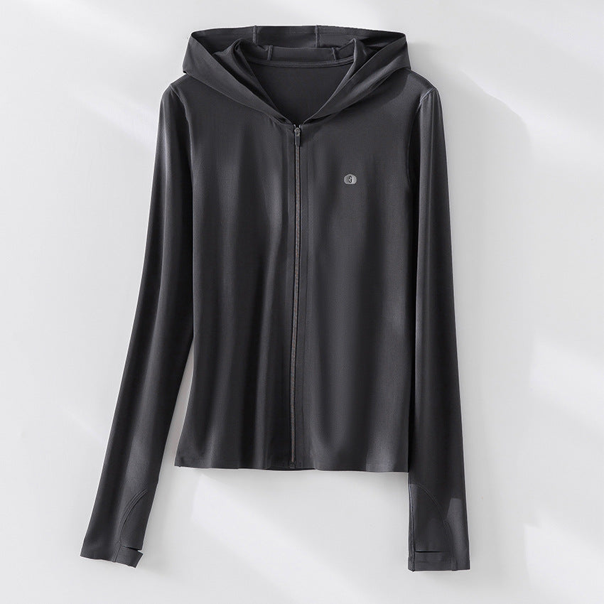 Women's Ultra-Light UV Protection Hooded Jacket with Full Zip and Thumb Loops Chichicherry