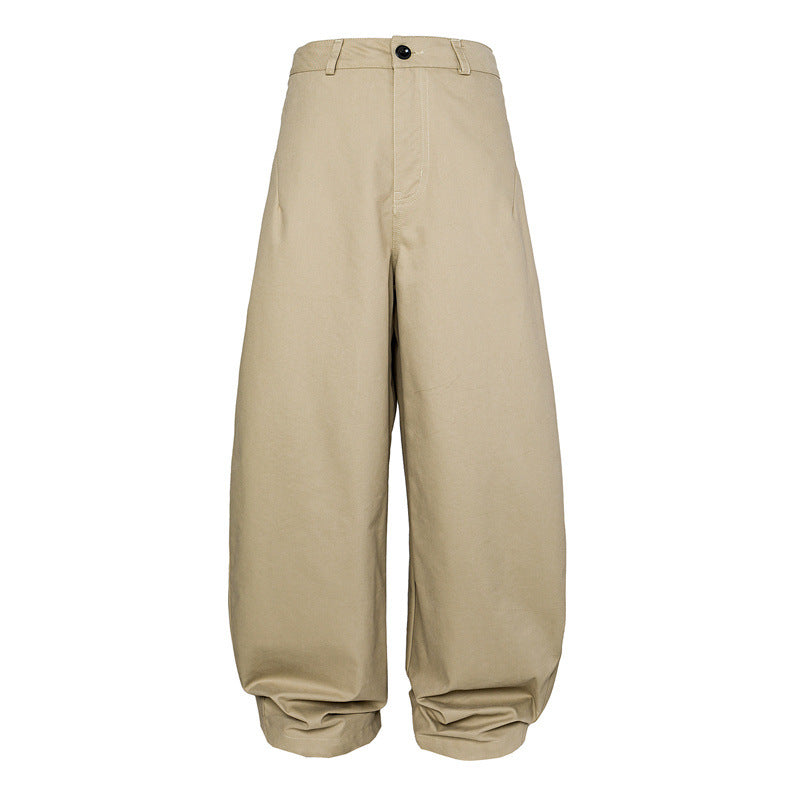Women High Waist Culotte Pants made of heavy cotton blend with folded waistband Chichicherry
