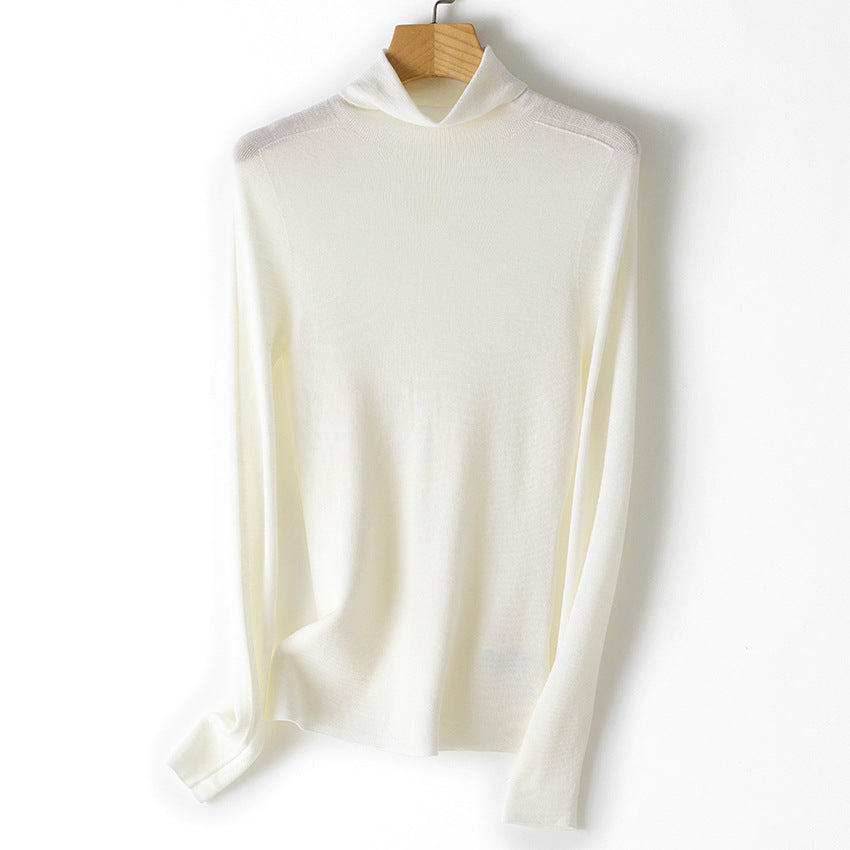 Ladies Fine Turtleneck Sweater made of Stretch Fine Knit with Slim Cut Chichicherry