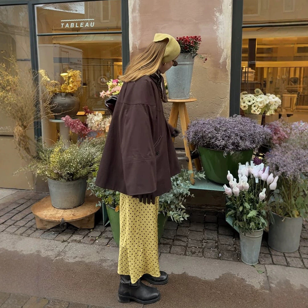 Women's Oversize Transition Jacket with Boxy Cut and Large Pockets Chichicherry