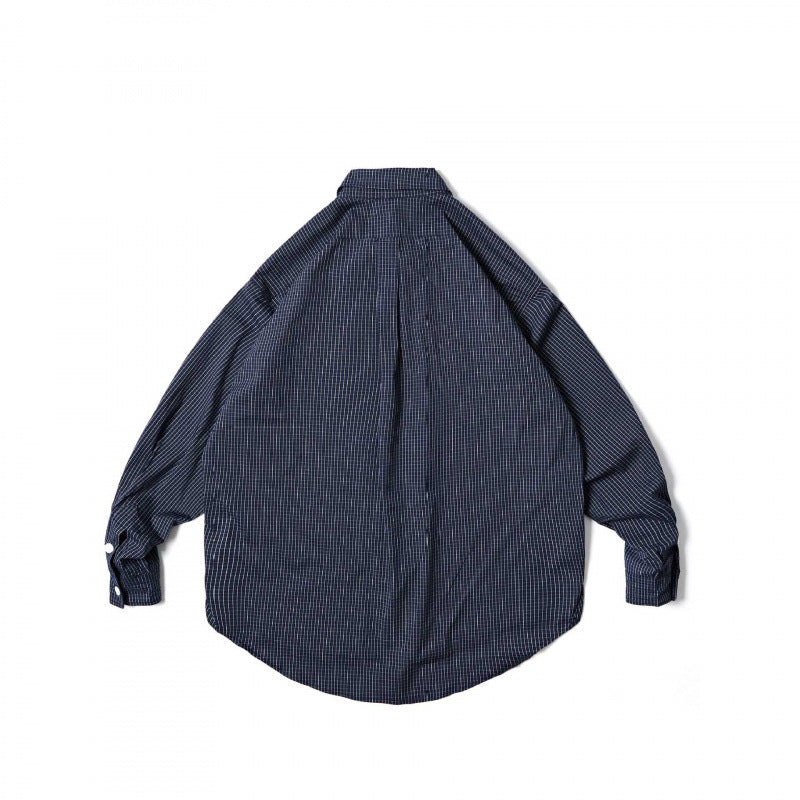 Unisex Oversize-checkered Shirt with rounded hem and appliquéd chest pockets Chichicherry