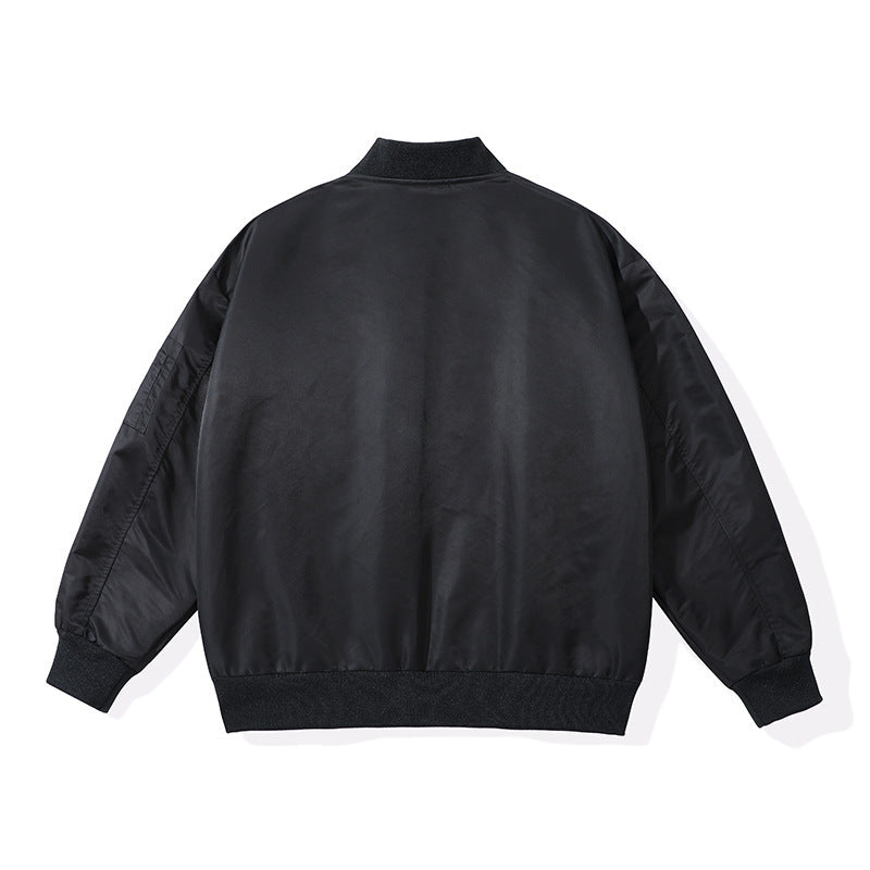 Men's Lightweight Flight Bomber Jacket with Water-Repellent Shell and Contrast Lining Chichicherry