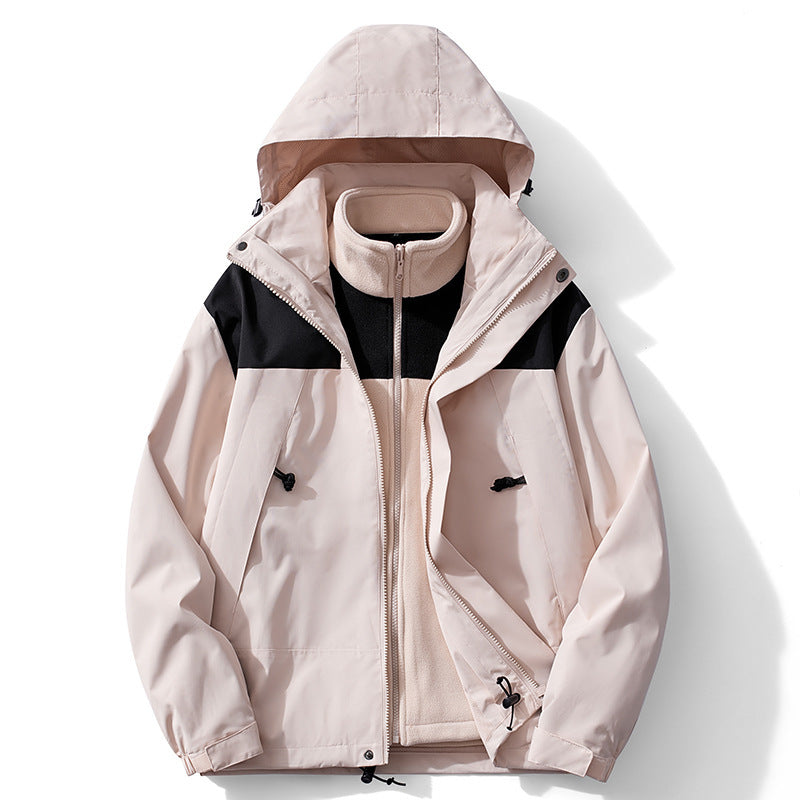 Men's two-layer softshell trekking jacket with removable fleece inner jacket and hood Chichicherry