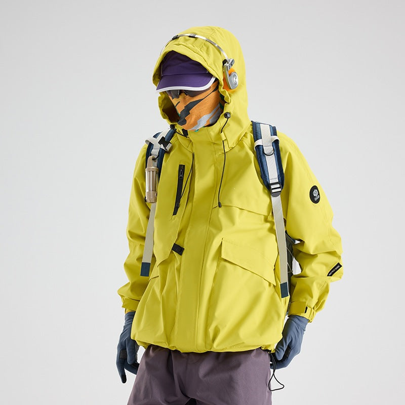 Men's Multifunctional Weatherproof Hybrid Jacket with Mesh Ventilation Concealed Zipper & Utility Pockets Chichicherry