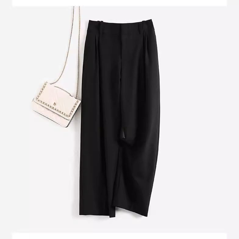 Women Elegant, high-waisted and flowing fabric trousers Chichicherry