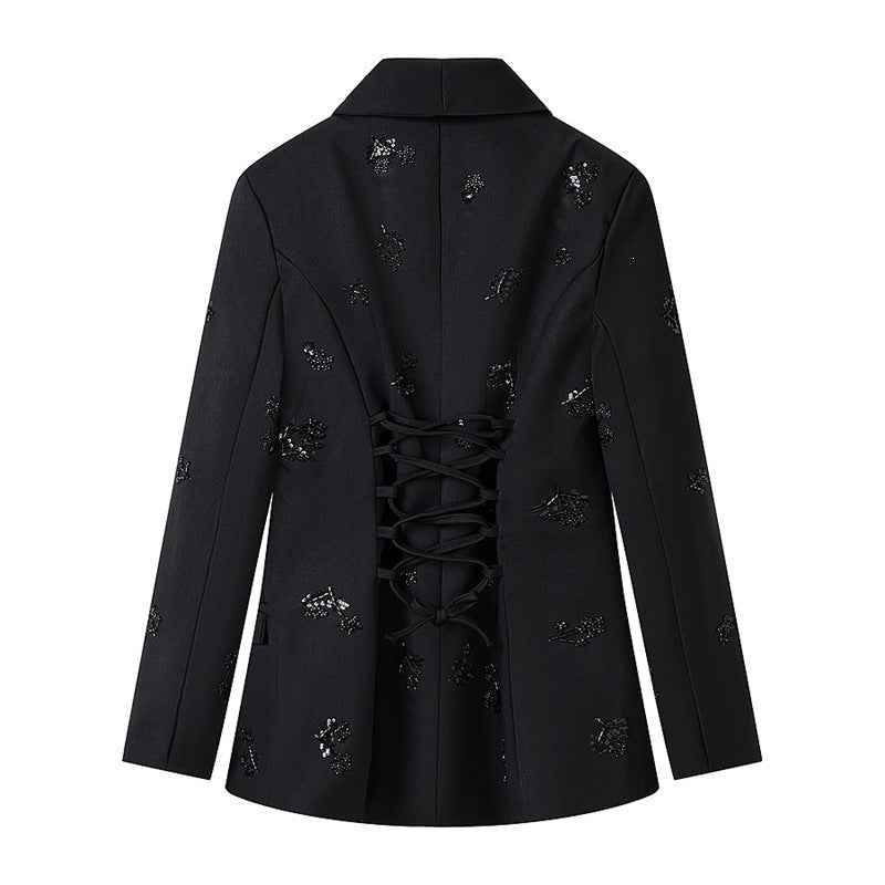 Women High-waisted Straight Pleated Trousers with Concealed Button Placket and Pressed Fold Chichicherry