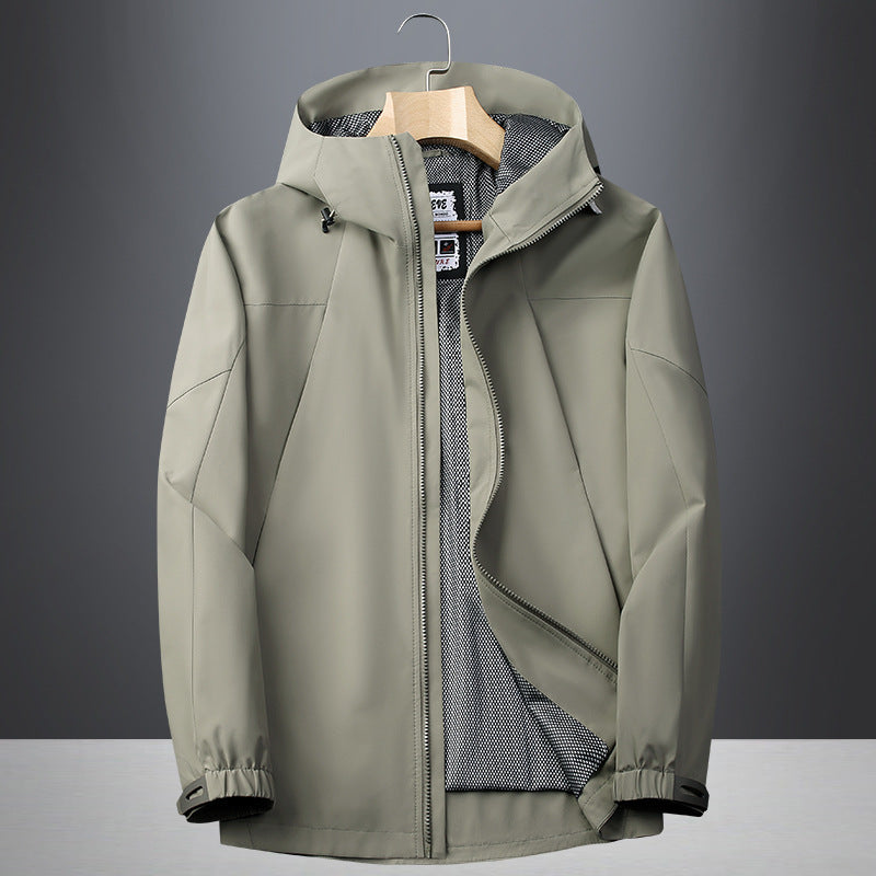 Men's softshell rain and transitional jacket with hood, windproof membrane and breathable mesh lining Chichicherry