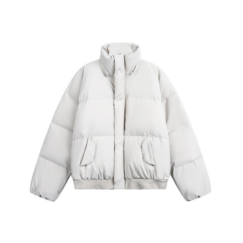 Women short quilted bomber jacket with hood and faux fur trim Chichicherry