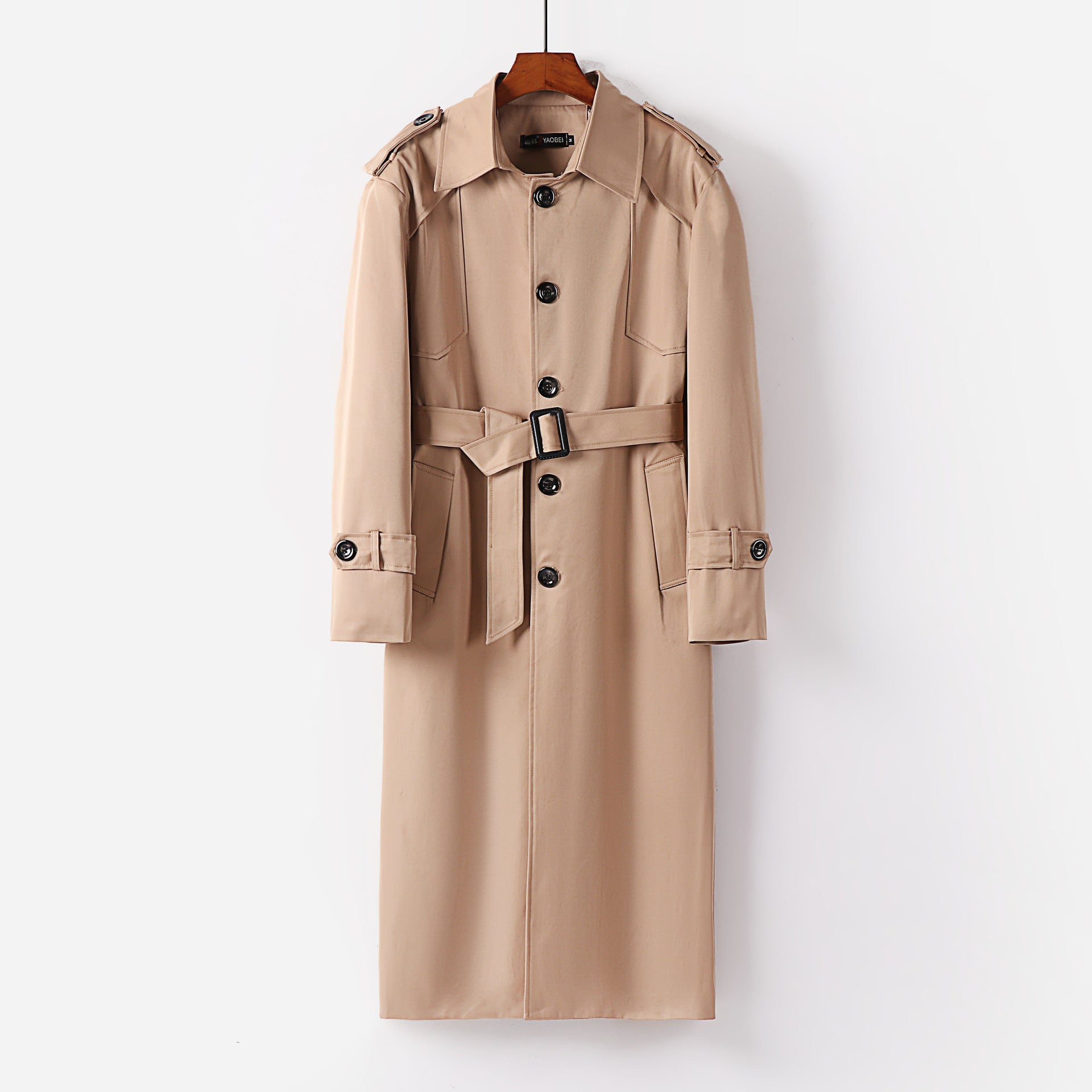 Women's elegant light trench coat with epaulettes and button placket Chichicherry